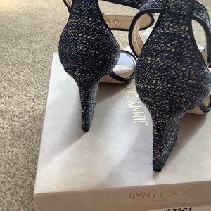 Jimmy Choo Navy blue wedge sandals